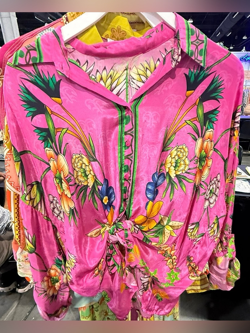 Tolani Floral Tie-Front Women's Top - Pink NWT S-XL